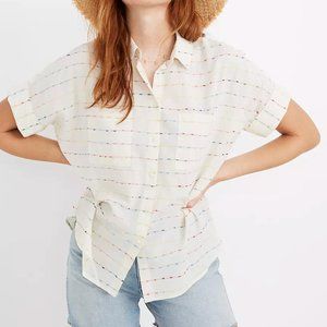 Madewell Courier Shirt Flecked Rainbow Stripe